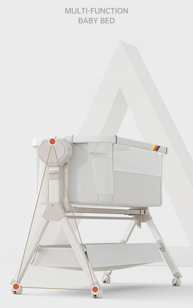 Adjustable Baby Bassinet Bedside Sleeper & Newborn Co-Sleeper with Storage Basket