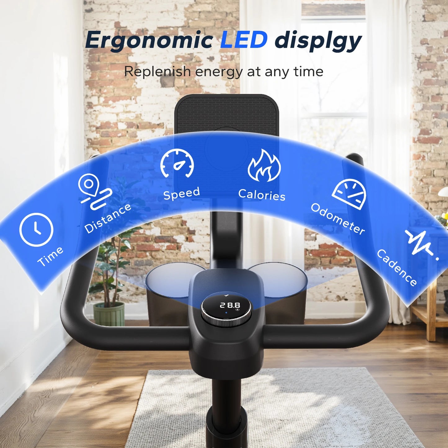Magnetic Stationary Exercise Bike with App Connectivity for Home Cardio Training