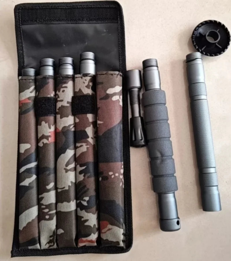 Heavy-Duty Modular Hiking Stick  Multi-Purpose Outdoor Trekking Pole with Accessories
