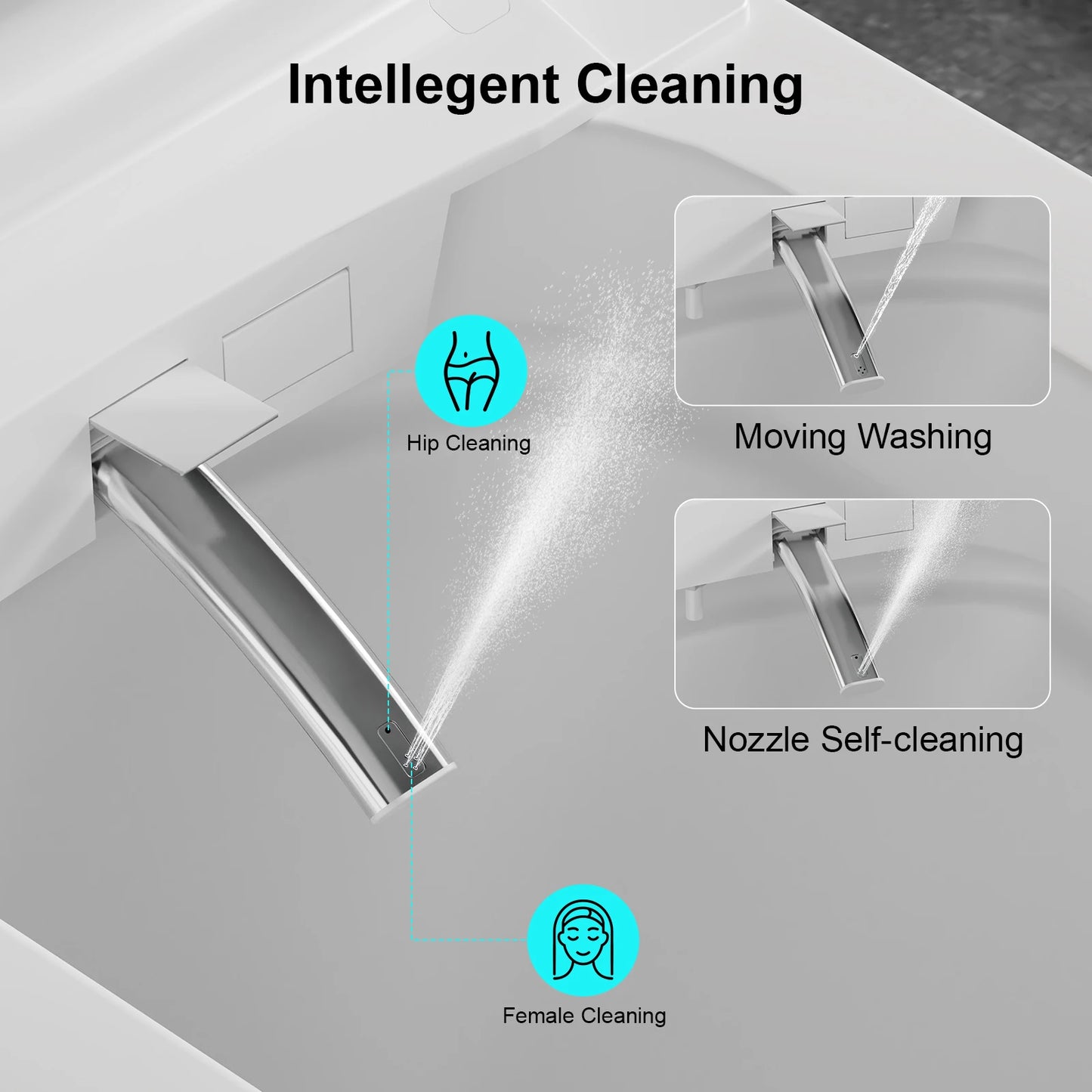 Smart One-Piece Toilet with Built-In Bidet, Auto Flush & Heated Seat .Modern Luxury Bathroom Upgrade