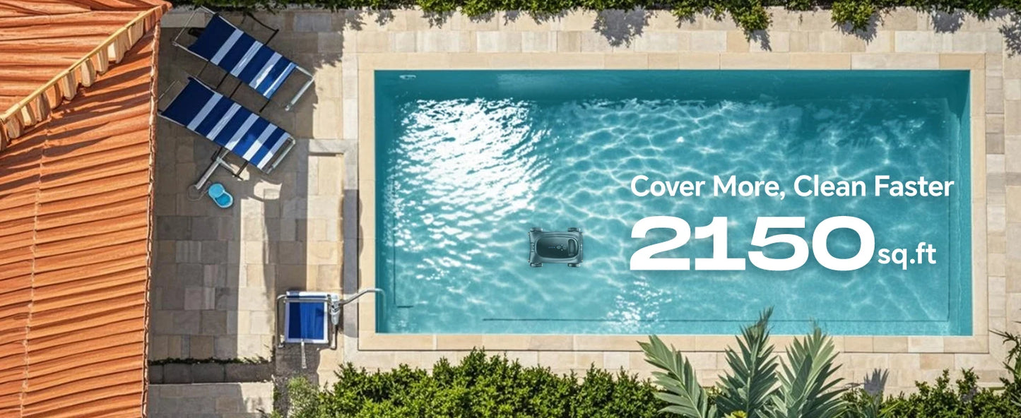 Seauto SAT 10 Cordless Robotic Pool Cleaner for Pools Up to 2,000 Sq. Ft. | Automatic Smart Pool Vacuum