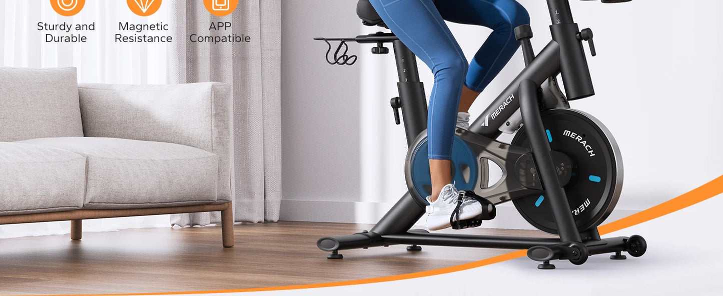 Magnetic Stationary Exercise Bike with App Connectivity for Home Cardio Training