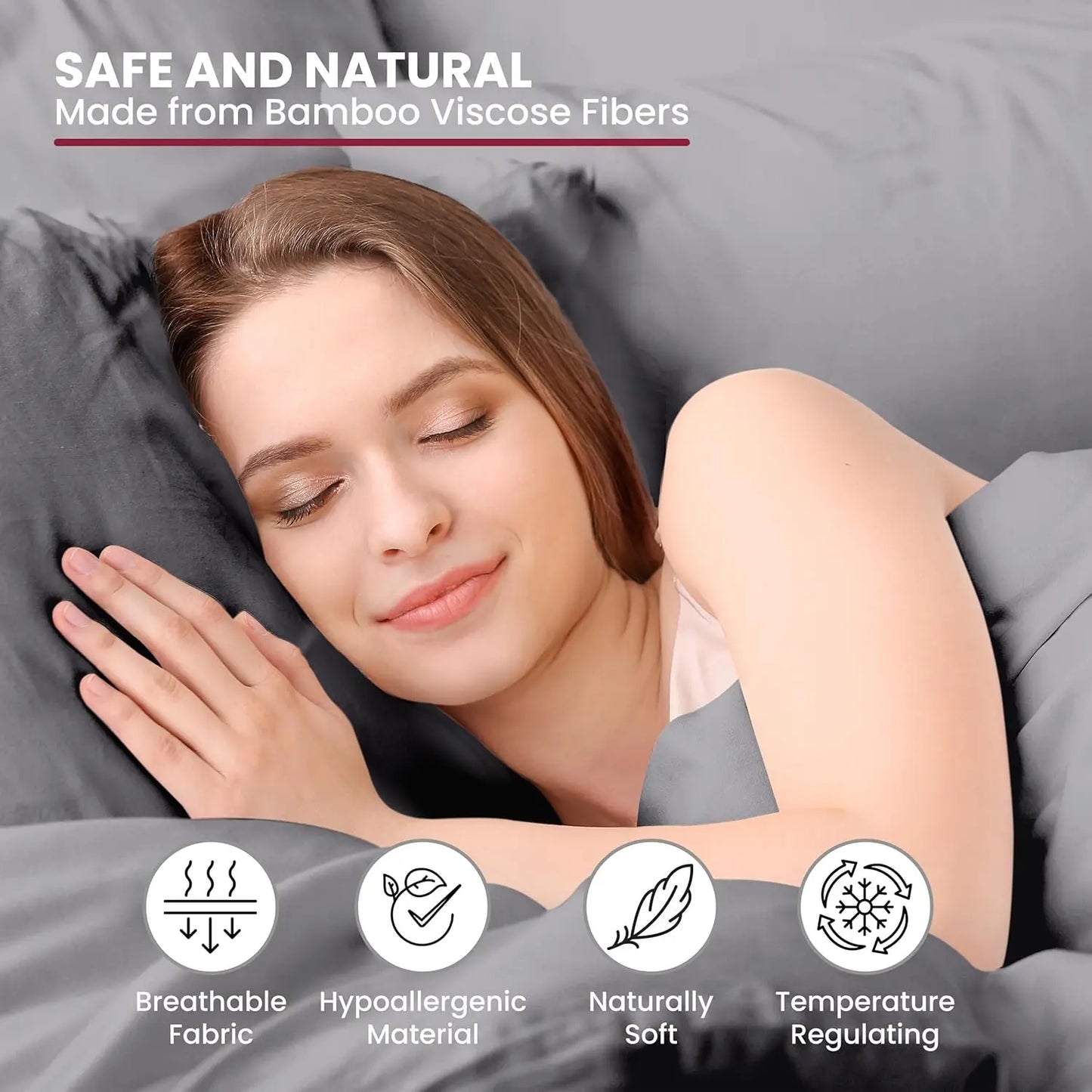 Luxury Bamboo Rayon Bed Sheet Set. Breathable Cooling Hotel Collection