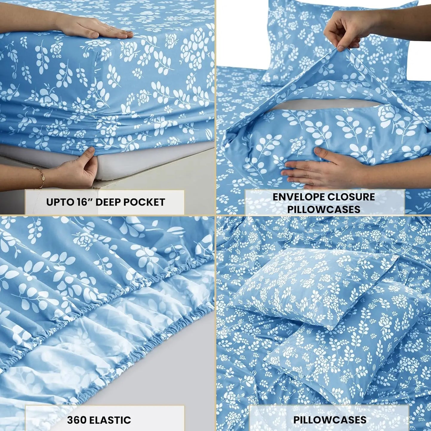 Soft Floral Comfort Sheet Set – Cozy Breathable 3-Piece Bedding for All Seasons