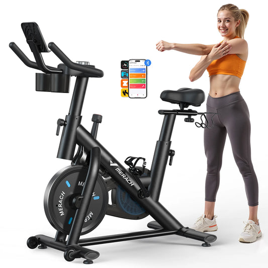 Magnetic Stationary Exercise Bike with App Connectivity for Home Cardio Training