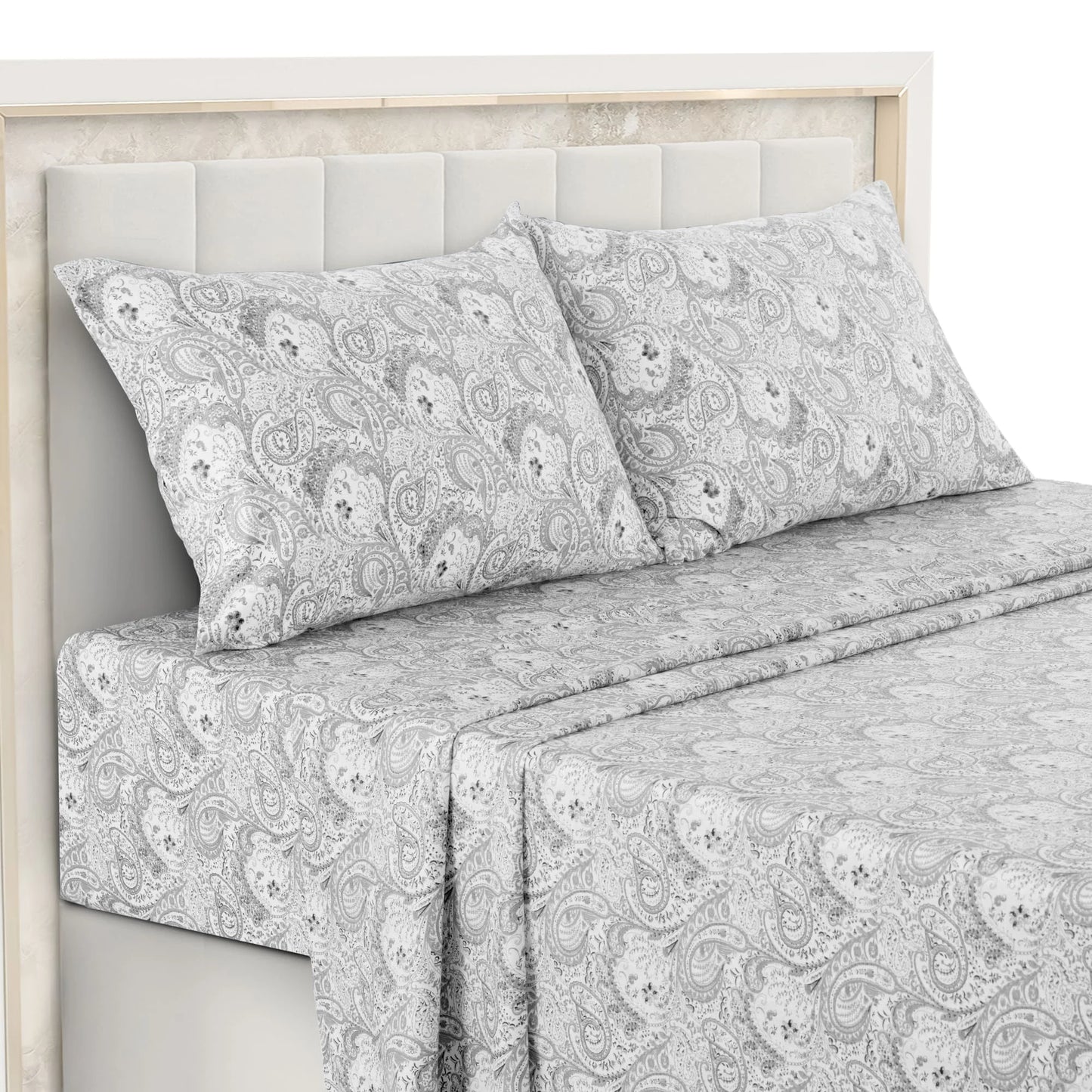 Lux Décor 4 Piece Paisley Bed Sheet Set . Ultra Soft Brushed Microfiber Bedding