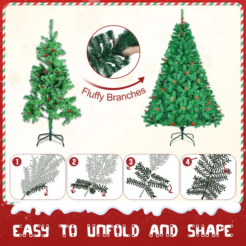 Classic Pine Tree 7 Ft 8 Ft Pre Artificial Christmas Tree PVC
