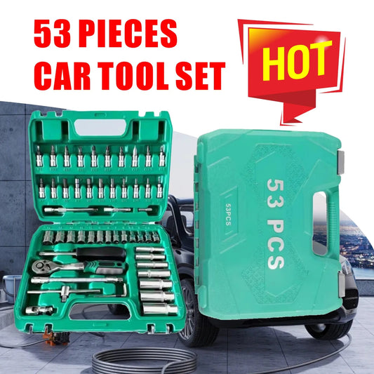 53 Pcs Toolbox Set Full Scene Portable Storage with Screwdriver with Wrench Car Emergency 2025 Hot Sale