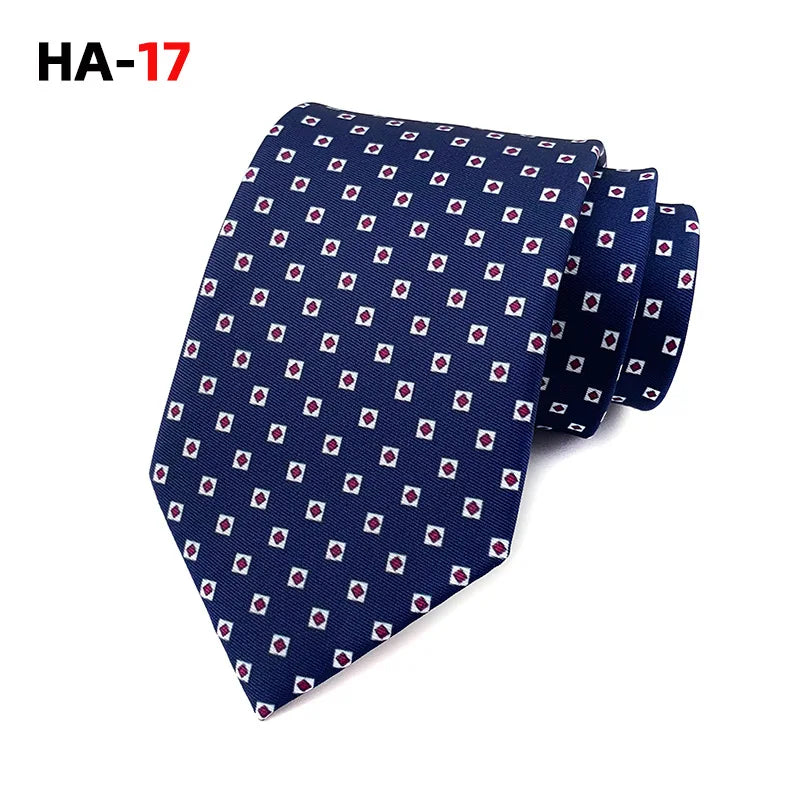 Men’s Luxury 8cm Vintage Silk Necktie Classic Designer Business, Wedding & Formal Dress Tie