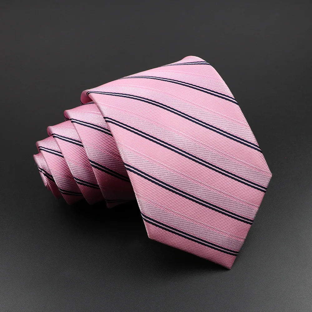 Men's 100% Silk Tie Classic Striped Plaid Necktie Jacquard Woven Ties Business Wedding Party Daily Suit Cravat Accessory Gift
