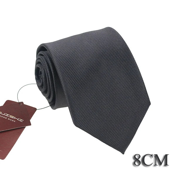 HUISHI Men’s Solid Dark Blue Waterproof Jacquard Necktie | 6cm Slim Business & Wedding Tie