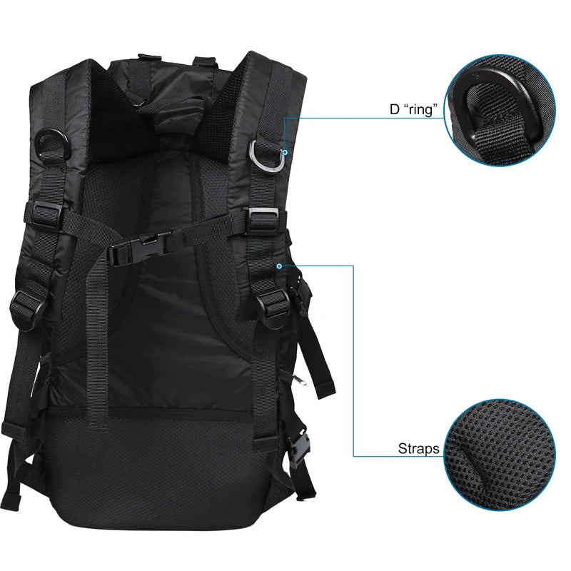 Waterproof Hiking Backpack . Lightweight Travel & Trekking Daypack