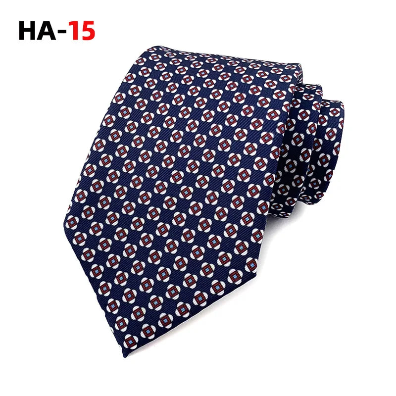 Men’s Luxury 8cm Vintage Silk Necktie Classic Designer Business, Wedding & Formal Dress Tie