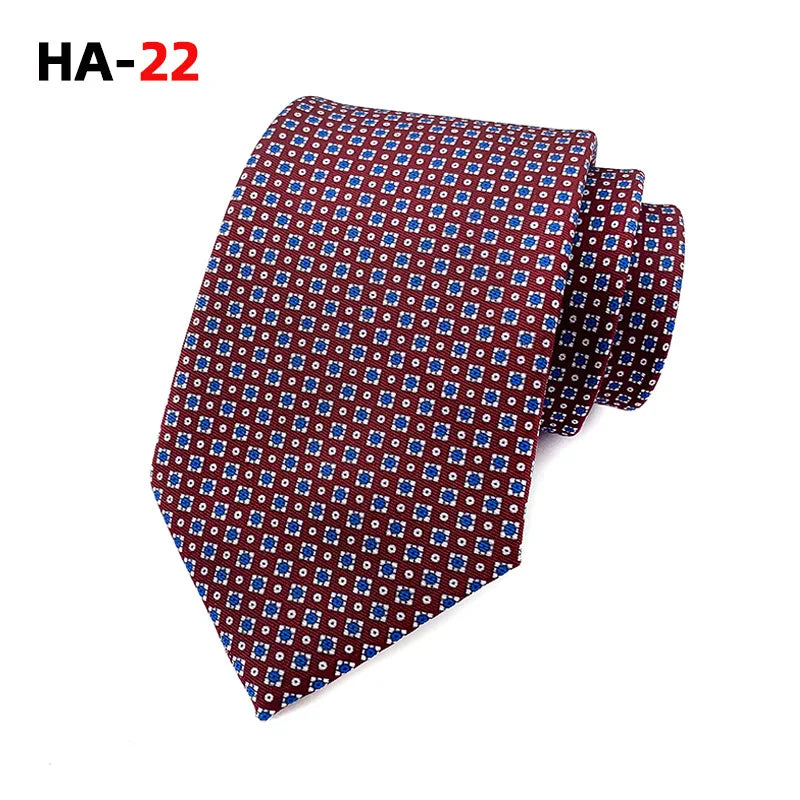 Men’s Luxury 8cm Vintage Silk Necktie Classic Designer Business, Wedding & Formal Dress Tie