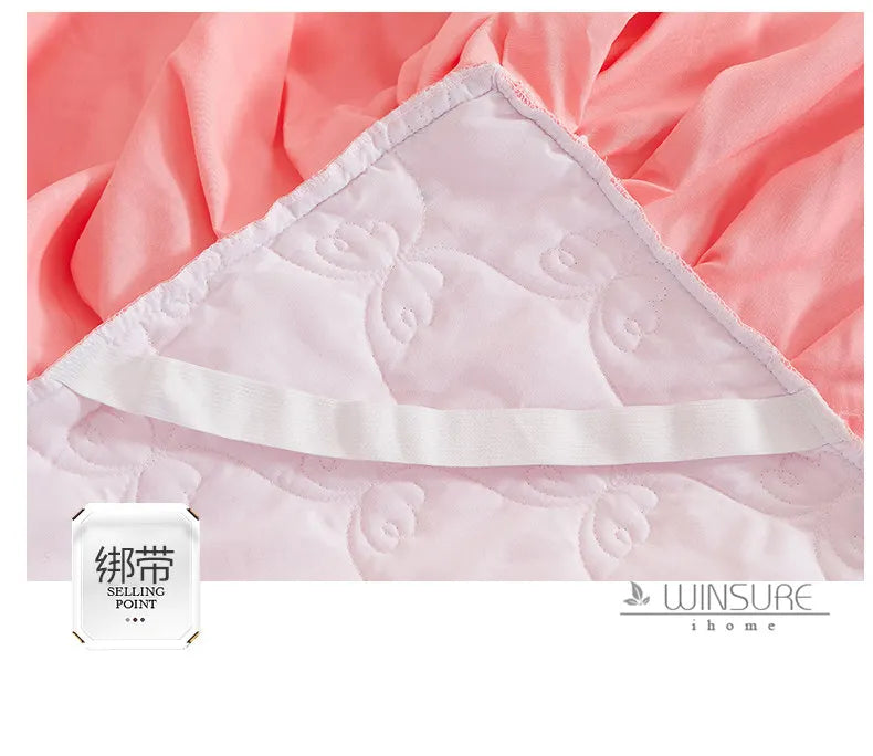 Soft Brushed Lace Ruffle Bedspread Set