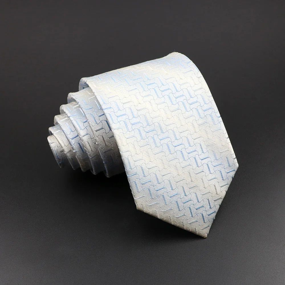 Men's 100% Silk Tie Classic Striped Plaid Necktie Jacquard Woven Ties Business Wedding Party Daily Suit Cravat Accessory Gift