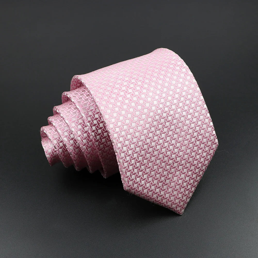 Men's 100% Silk Tie Classic Striped Plaid Necktie Jacquard Woven Ties Business Wedding Party Daily Suit Cravat Accessory Gift