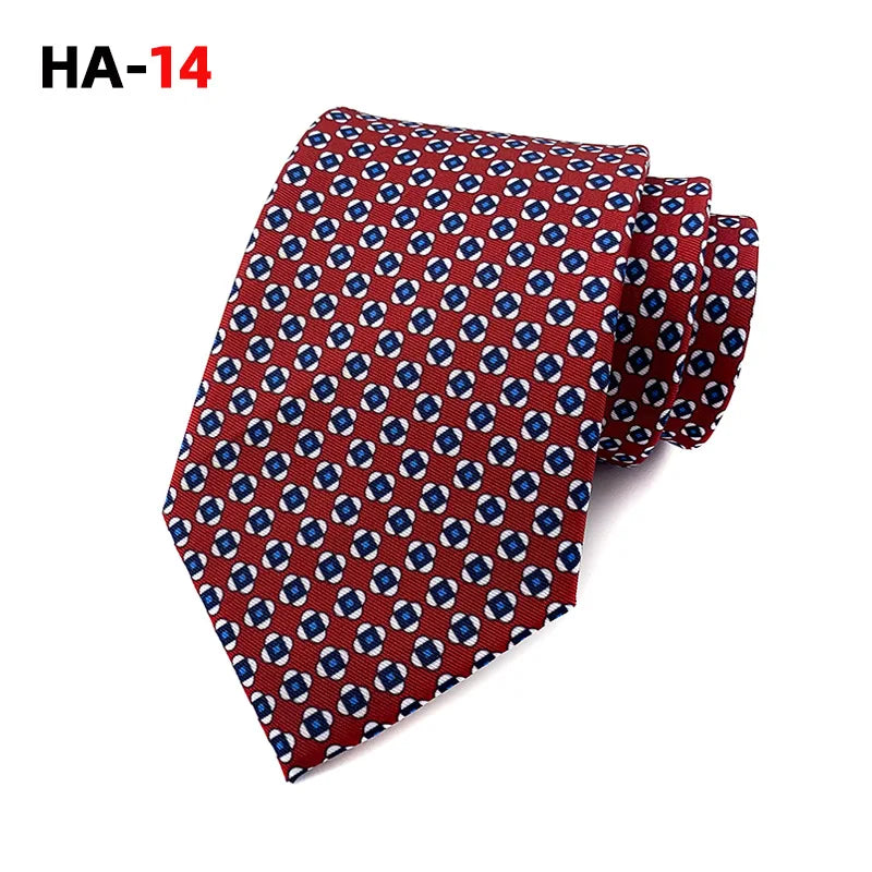 Men’s Luxury 8cm Vintage Silk Necktie Classic Designer Business, Wedding & Formal Dress Tie