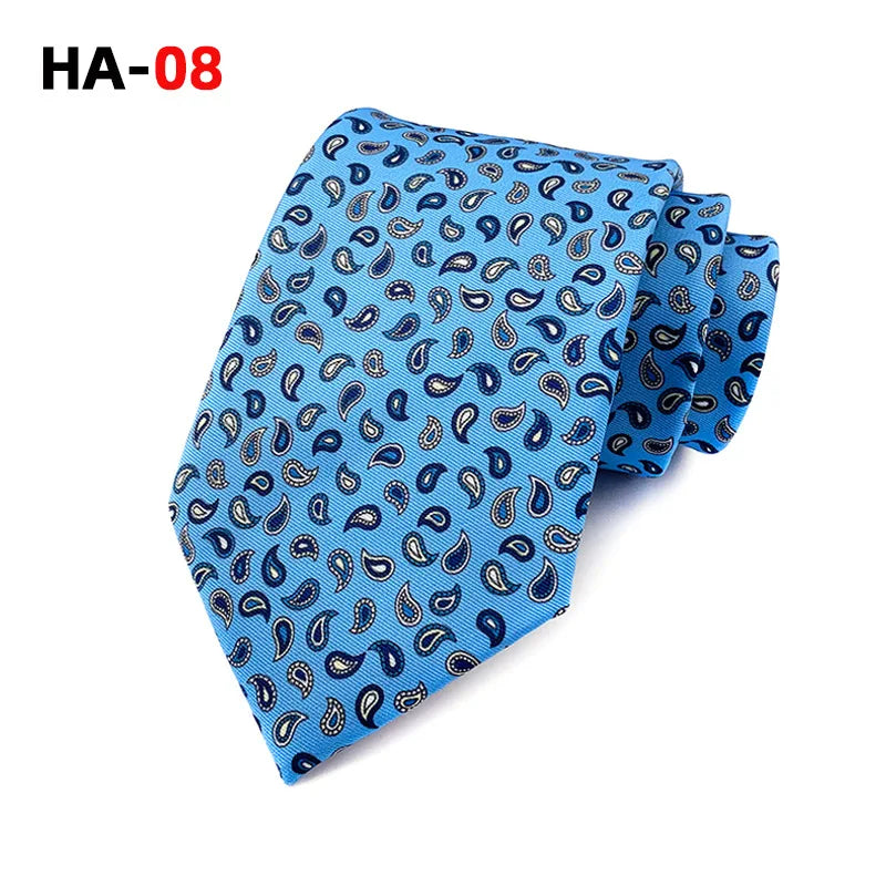 Men’s Luxury 8cm Vintage Silk Necktie Classic Designer Business, Wedding & Formal Dress Tie