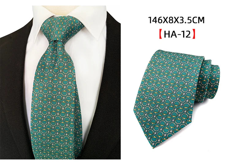 Men’s Luxury 8cm Vintage Silk Necktie Classic Designer Business, Wedding & Formal Dress Tie