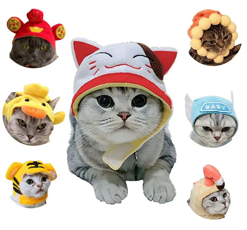 Funny Hat for Cat Sunflower Christmas Costume Pet Hat Halloween Cosplay Keep Warm Headwear Dogs Hats Puppy Accessories for Cats