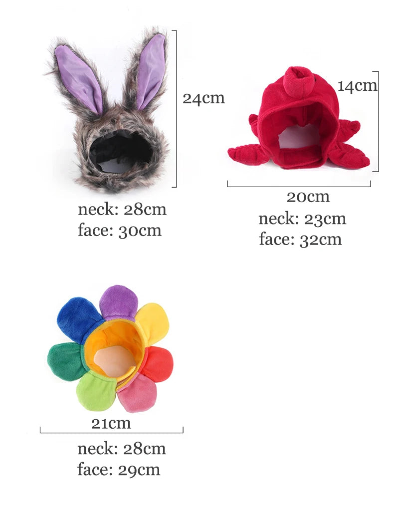 Funny Hat for Cat Sunflower Christmas Costume Pet Hat Halloween Cosplay Keep Warm Headwear Dogs Hats Puppy Accessories for Cats