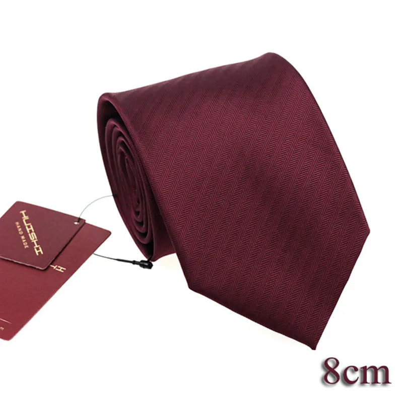 HUISHI Men’s Solid Dark Blue Waterproof Jacquard Necktie | 6cm Slim Business & Wedding Tie