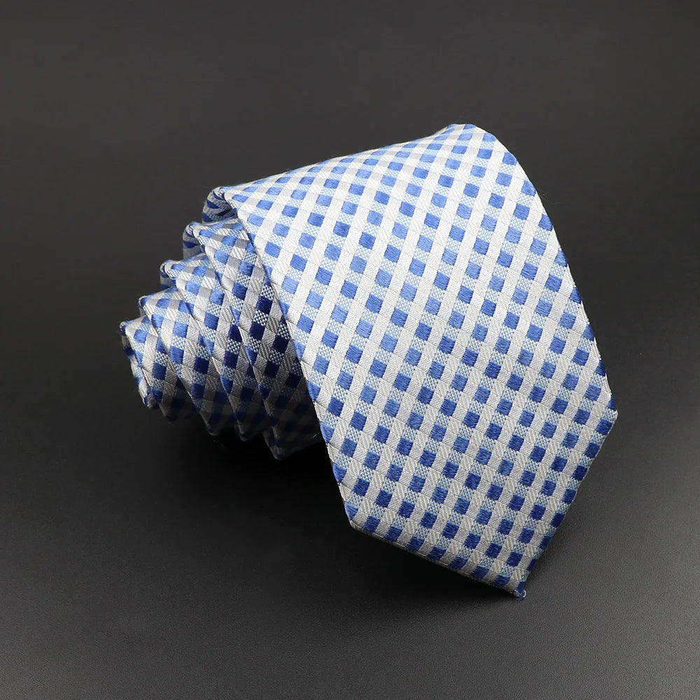 Men's 100% Silk Tie Classic Striped Plaid Necktie Jacquard Woven Ties Business Wedding Party Daily Suit Cravat Accessory Gift