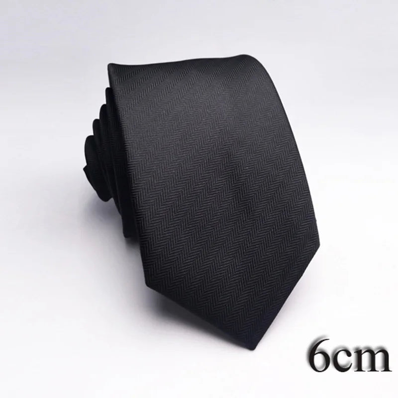 HUISHI Men’s Solid Dark Blue Waterproof Jacquard Necktie | 6cm Slim Business & Wedding Tie