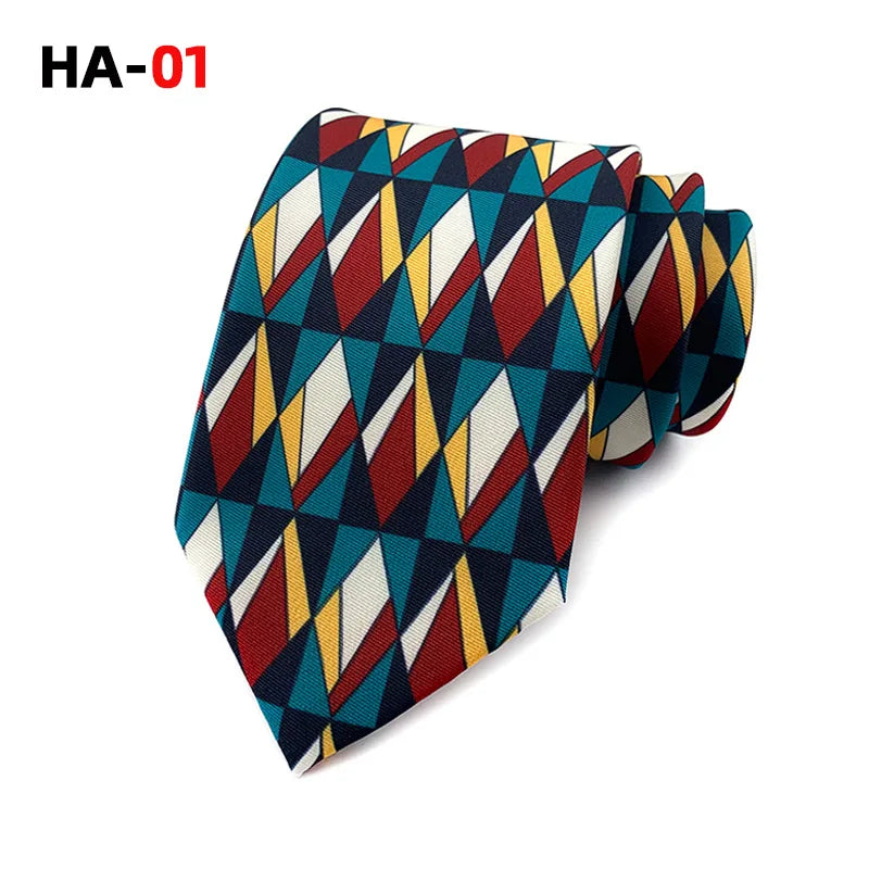 Men’s Luxury 8cm Vintage Silk Necktie Classic Designer Business, Wedding & Formal Dress Tie