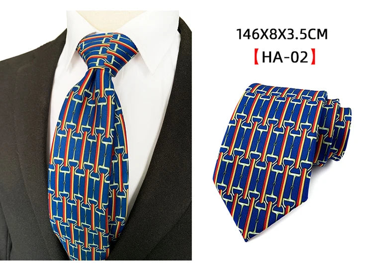 Men’s Luxury 8cm Vintage Silk Necktie Classic Designer Business, Wedding & Formal Dress Tie