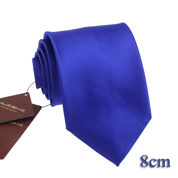 HUISHI Men’s Solid Dark Blue Waterproof Jacquard Necktie | 6cm Slim Business & Wedding Tie