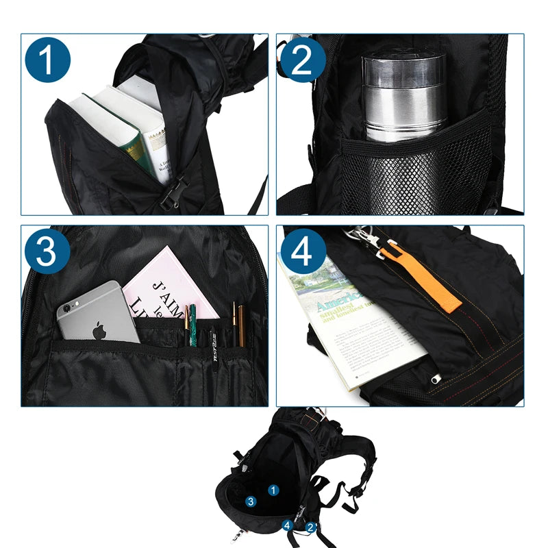 Waterproof Hiking Backpack . Lightweight Travel & Trekking Daypack