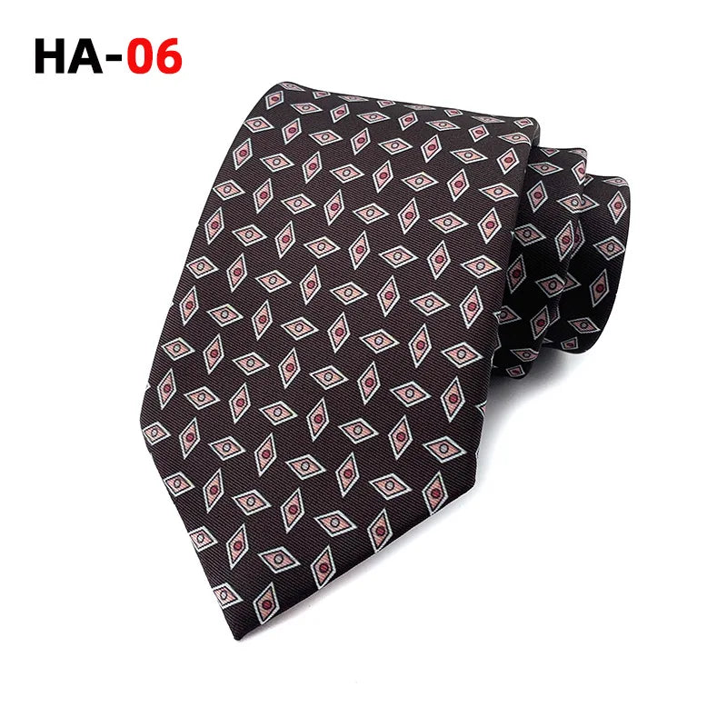 Men’s Luxury 8cm Vintage Silk Necktie Classic Designer Business, Wedding & Formal Dress Tie