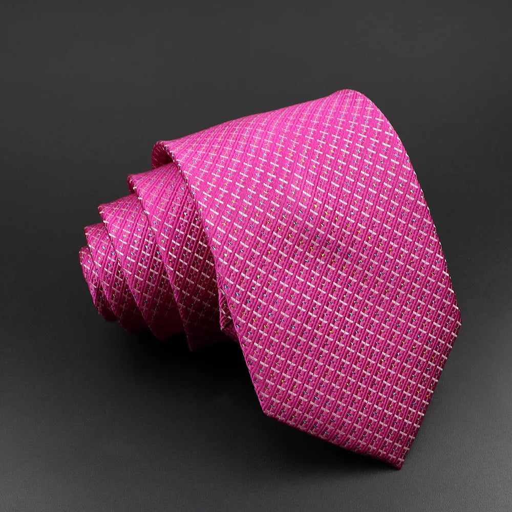 Men's 100% Silk Tie Classic Striped Plaid Necktie Jacquard Woven Ties Business Wedding Party Daily Suit Cravat Accessory Gift