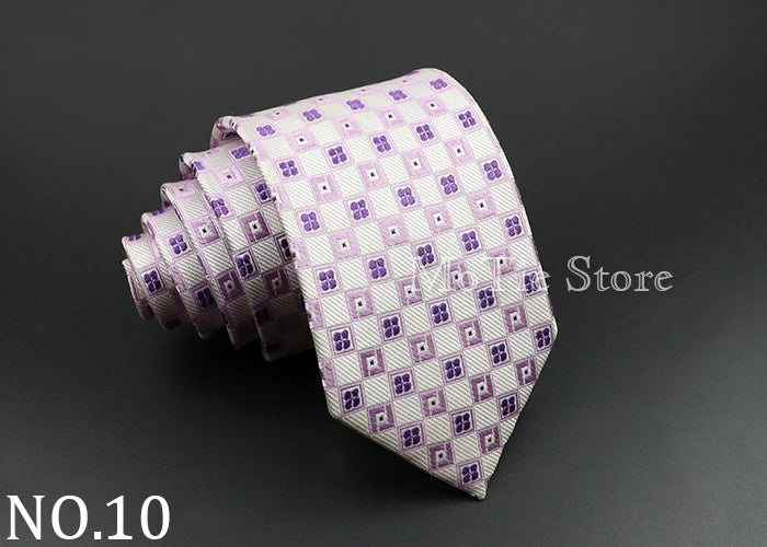 Men's 100% Silk Tie Classic Striped Plaid Necktie Jacquard Woven Ties Business Wedding Party Daily Suit Cravat Accessory Gift