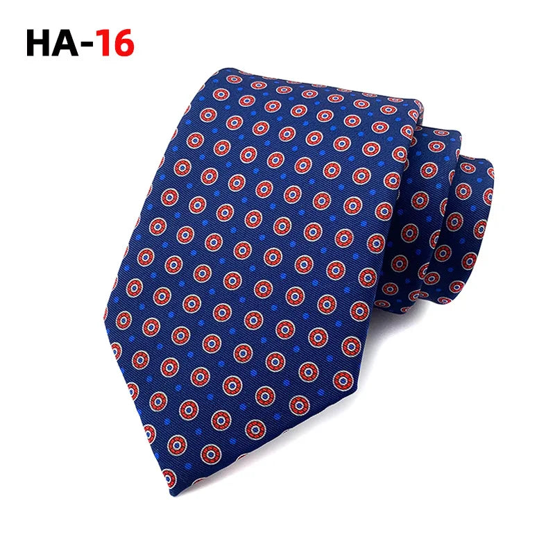 Men’s Luxury 8cm Vintage Silk Necktie Classic Designer Business, Wedding & Formal Dress Tie