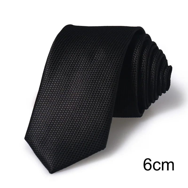 HUISHI Men’s Solid Dark Blue Waterproof Jacquard Necktie | 6cm Slim Business & Wedding Tie