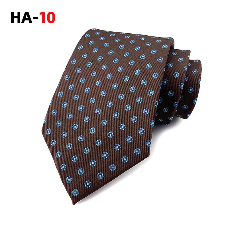 Men’s Luxury 8cm Vintage Silk Necktie Classic Designer Business, Wedding & Formal Dress Tie
