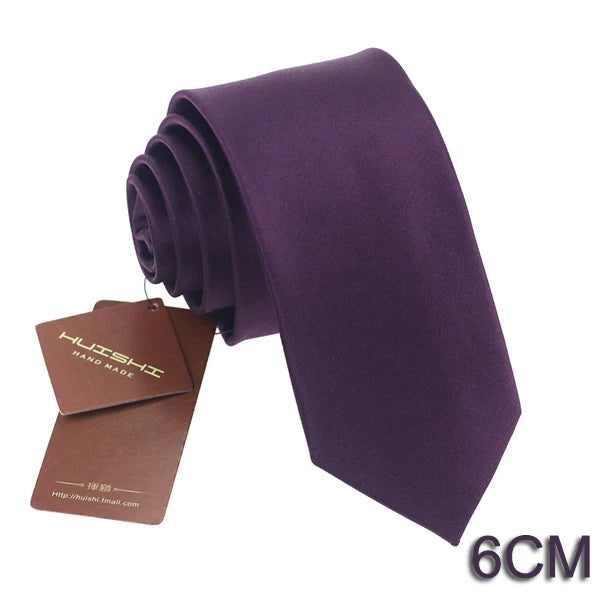 HUISHI Men’s Solid Dark Blue Waterproof Jacquard Necktie | 6cm Slim Business & Wedding Tie