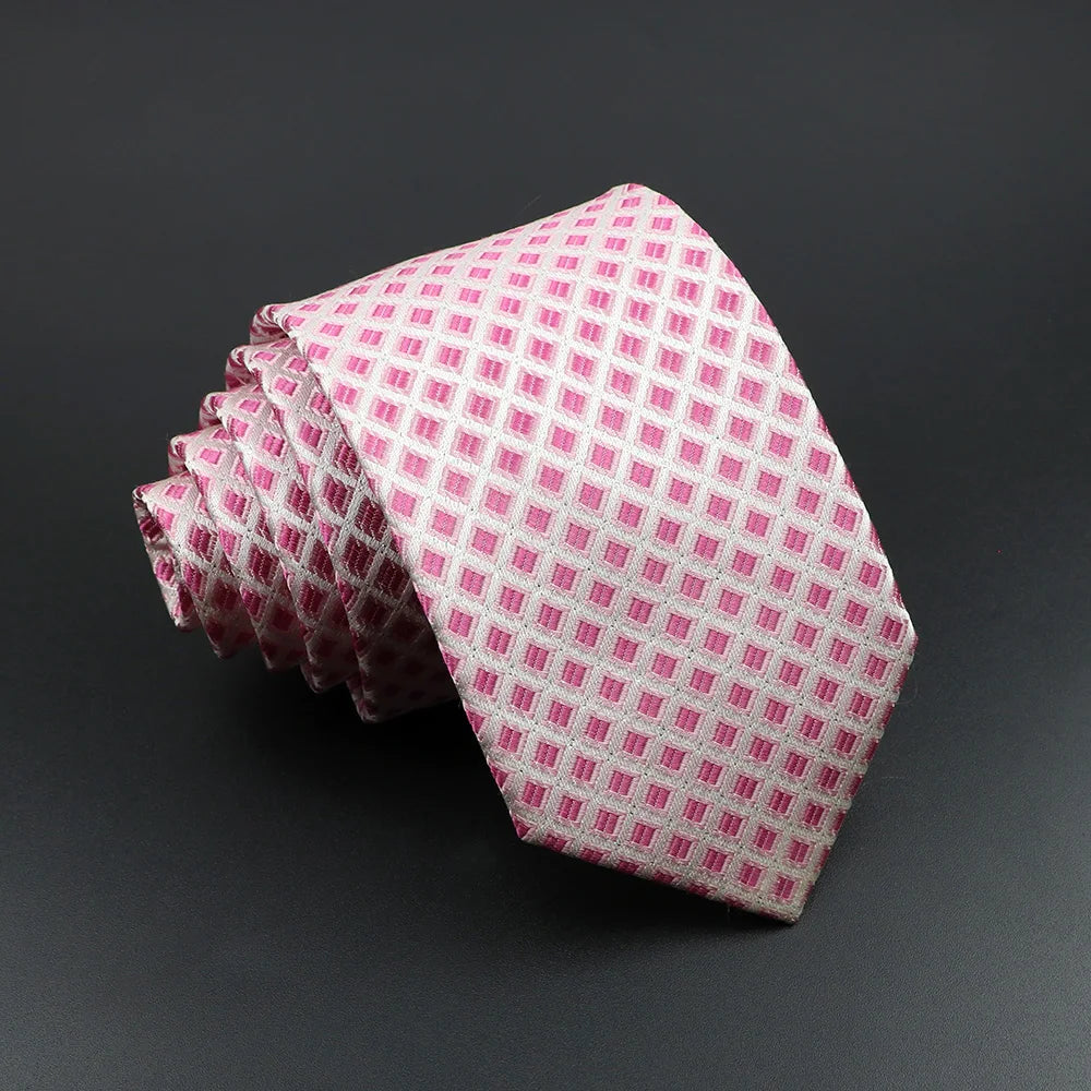 Men's 100% Silk Tie Classic Striped Plaid Necktie Jacquard Woven Ties Business Wedding Party Daily Suit Cravat Accessory Gift