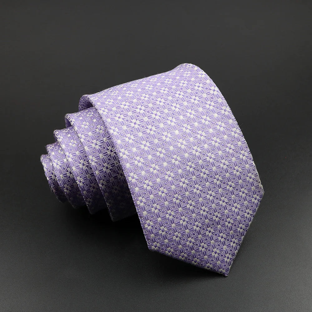 Men's 100% Silk Tie Classic Striped Plaid Necktie Jacquard Woven Ties Business Wedding Party Daily Suit Cravat Accessory Gift
