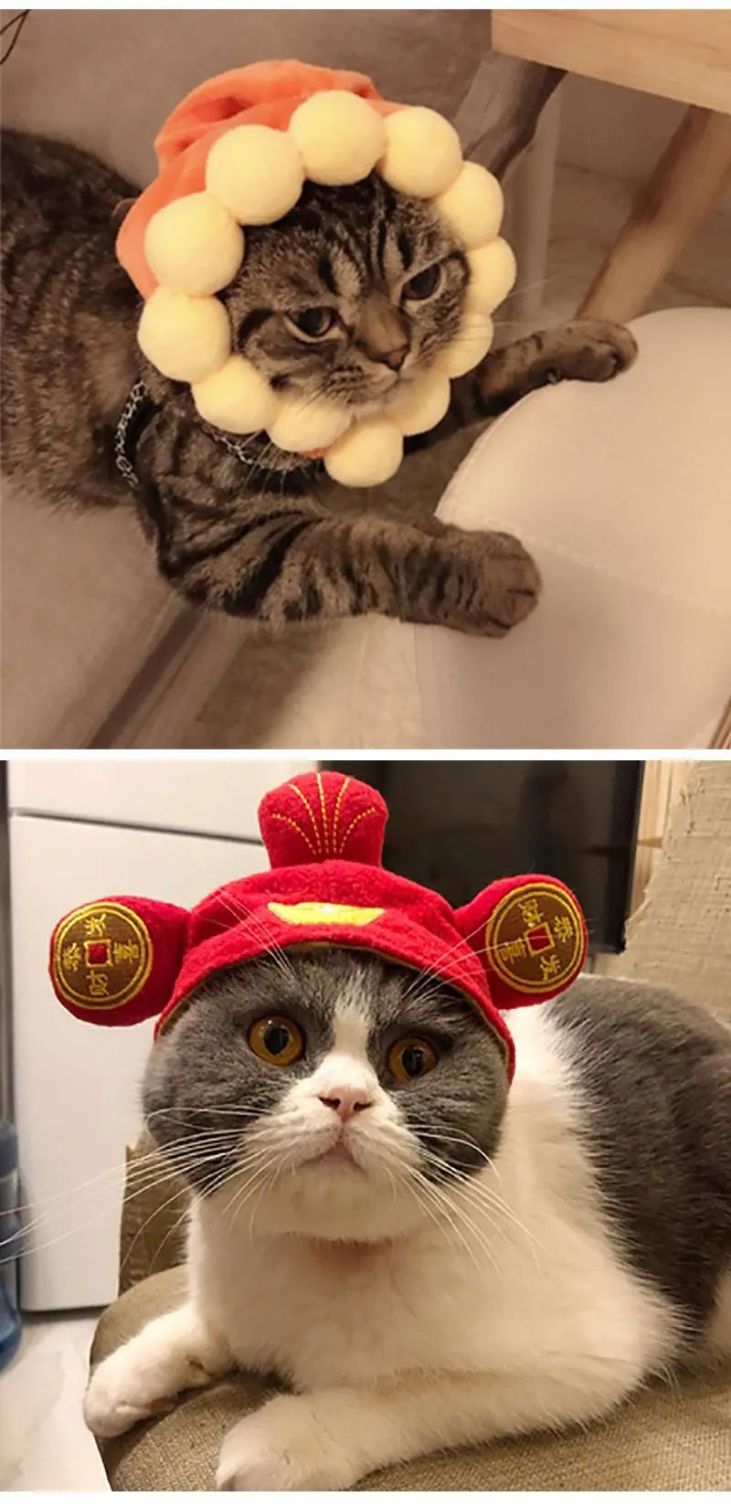 Funny Hat for Cat Sunflower Christmas Costume Pet Hat Halloween Cosplay Keep Warm Headwear Dogs Hats Puppy Accessories for Cats