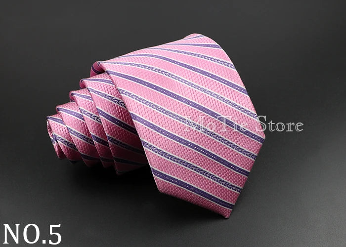 Men's 100% Silk Tie Classic Striped Plaid Necktie Jacquard Woven Ties Business Wedding Party Daily Suit Cravat Accessory Gift