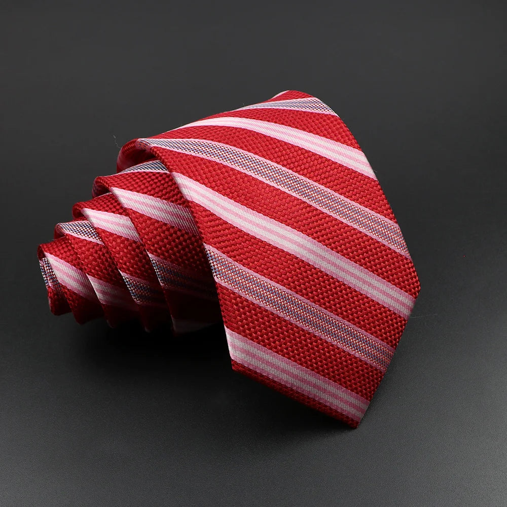 Men's 100% Silk Tie Classic Striped Plaid Necktie Jacquard Woven Ties Business Wedding Party Daily Suit Cravat Accessory Gift