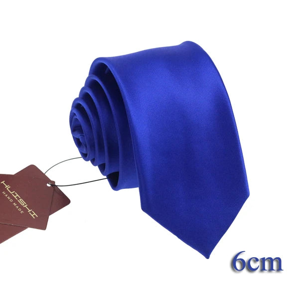 HUISHI Men’s Solid Dark Blue Waterproof Jacquard Necktie | 6cm Slim Business & Wedding Tie