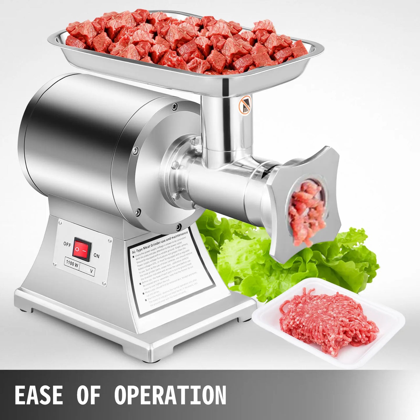 SucceBuy 1100W Electric Meat Mincer Portable Chopper Blender Food Processors Grinder Tools Crusher for Kitchen Home Commercial