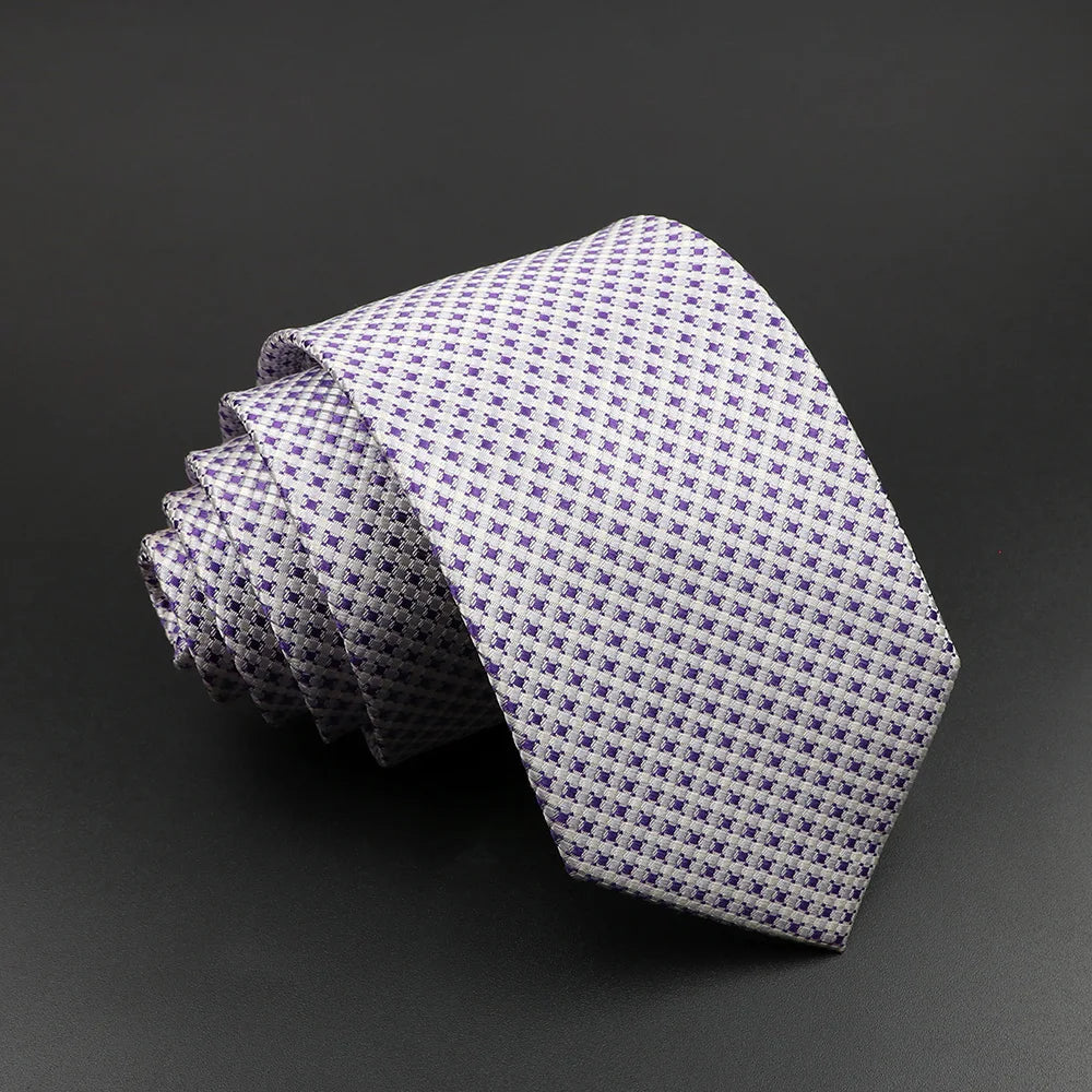 Men's 100% Silk Tie Classic Striped Plaid Necktie Jacquard Woven Ties Business Wedding Party Daily Suit Cravat Accessory Gift