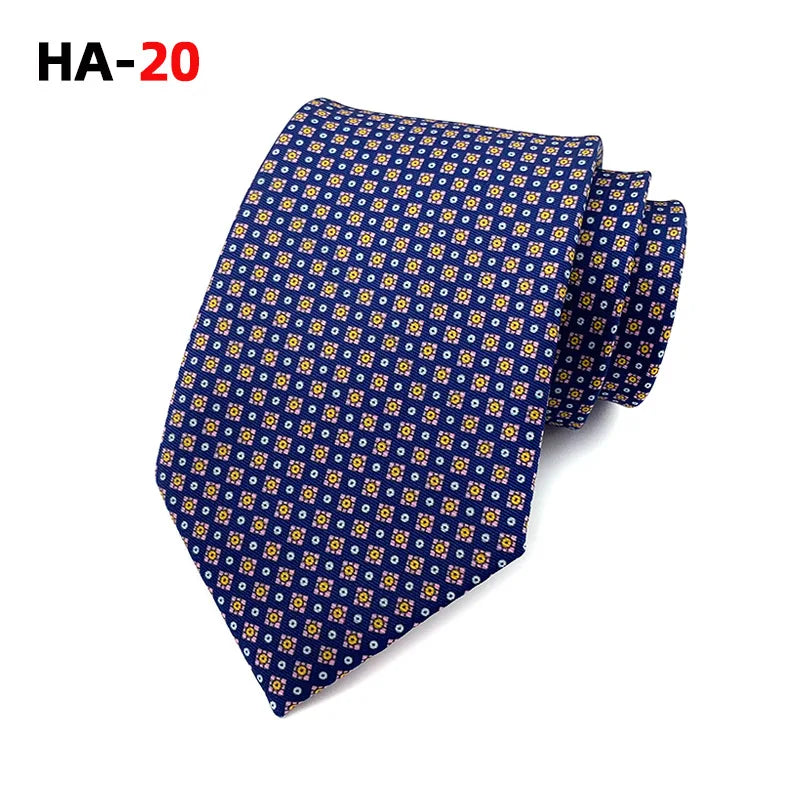 Men’s Luxury 8cm Vintage Silk Necktie Classic Designer Business, Wedding & Formal Dress Tie