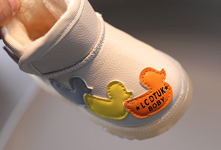 Children's Cartoons Snow Boots Girls Warm Boots Baby Cotton Sport Shoes Sequins Genuine Leather Princess Fashion Boots 1-6Y